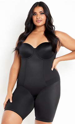 Women's Plus Size Smooth & Chic Strapless Black Bodysuit
