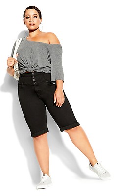 Corset Mid Denim Knee Short