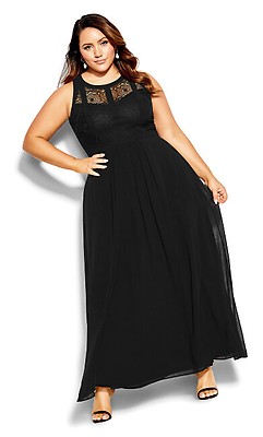 Women's Plus Size Nouveau Lace Navy Dress