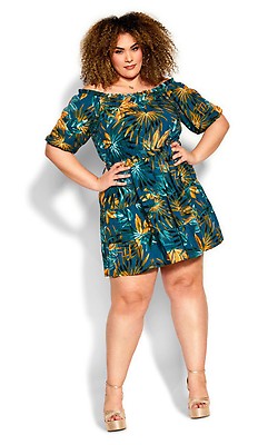 Women's Plus Size Tamika Print Black Dress