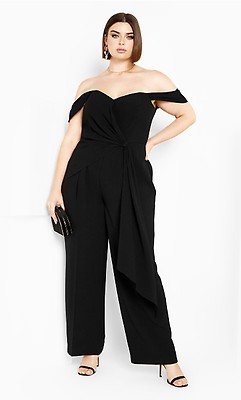 City chic off hot sale the shoulder jumpsuit