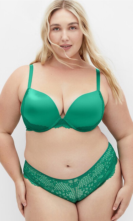 City Chic Plus Size Contour Bra - Hailey Print With Lace Trim & Adjustable Straps