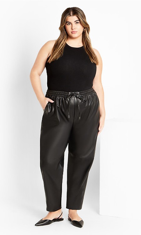 Women s Plus Size Plus Size Paperbag Waist Pant black