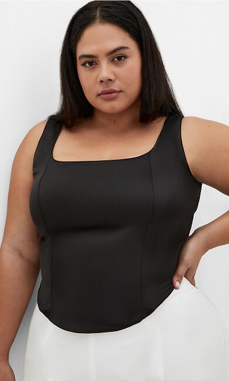 Women's Plus Size Denim Abbie Dark Denim Top