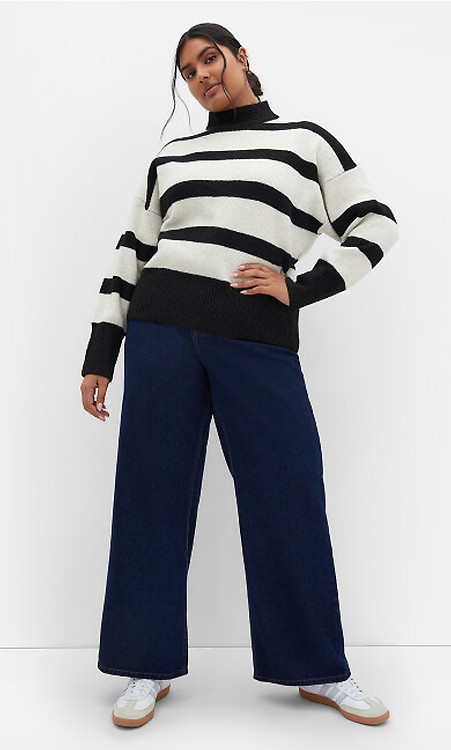 Women's Plus Size Zola Black Stripe Jumper