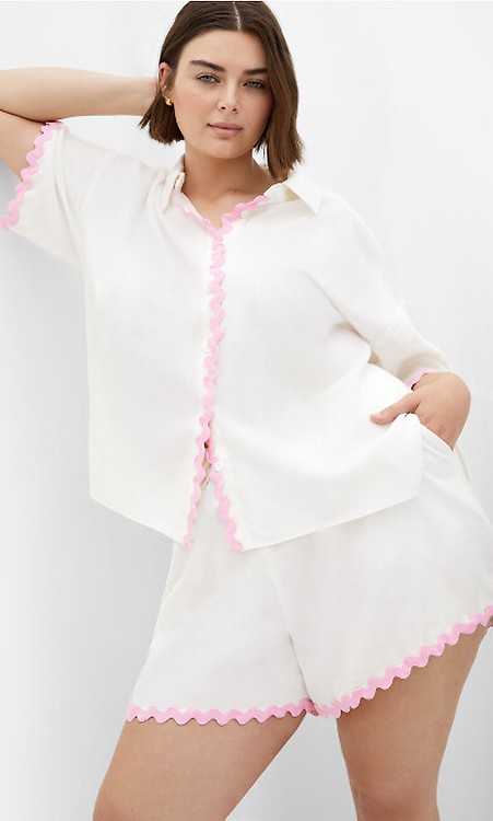 売れ筋商品|||シティーシック カットソー トップス レディース Plus Size Jolie Top Sage gingham Women's Plus Size Jolie Sage Top