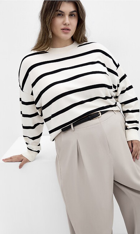 Women's Plus Size Zola Black Stripe Jumper