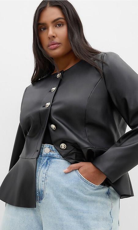 Women's Plus Size Annabelle Black Boucle Jacket