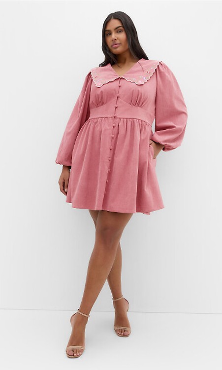 Shirt Dress Plus Corduroy Dress DARING DIVA Women's Corduroy Button Down  Pinafore Overall Dress M Burgundy