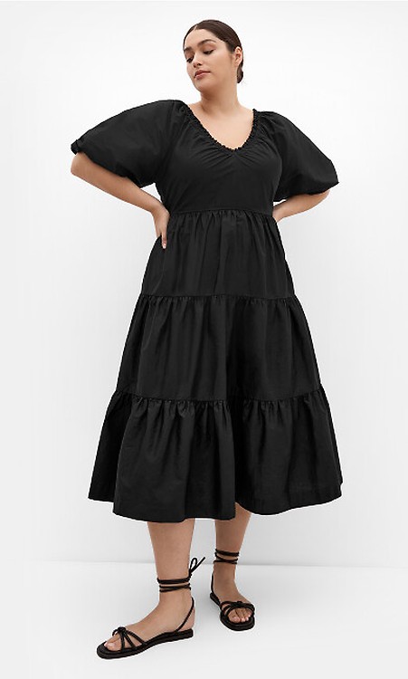 City Chic Women Plus Size 22 Hermione Dress NWT Navy Blue Puff