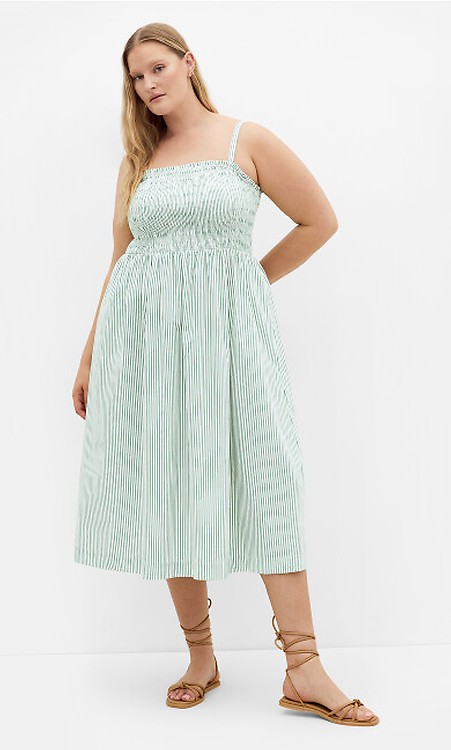 Women's Plus Size Vacation Blue Stripe Maxi Dress