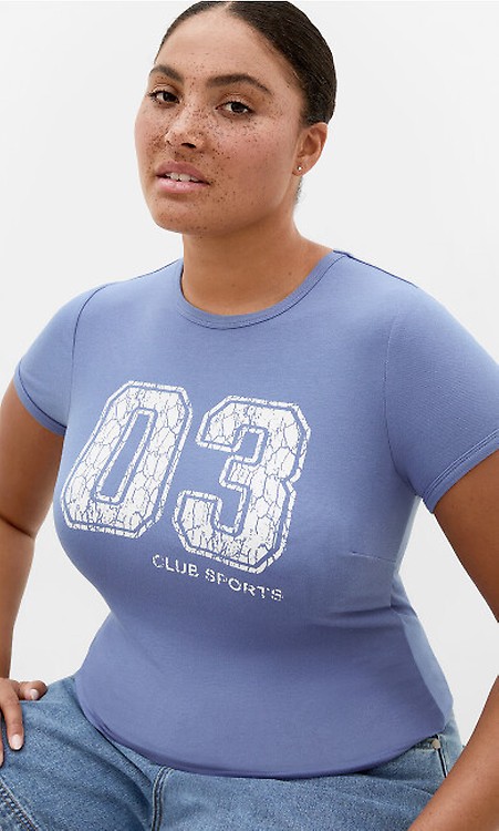 Women's Plus Size Micro Score Print Baby Pink Tee