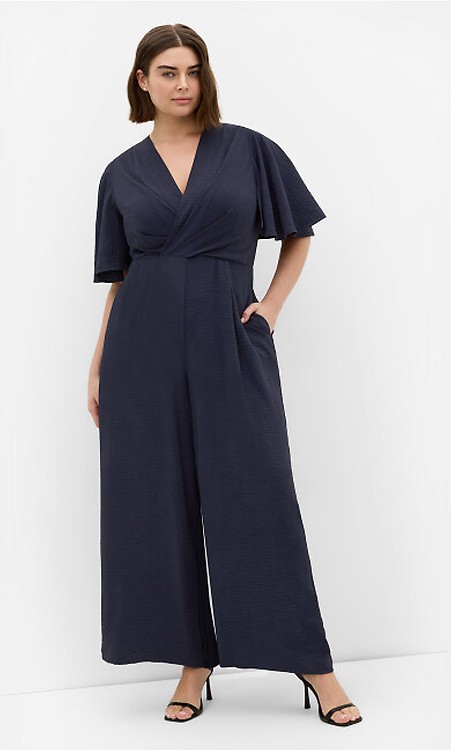 Women's Plus Size Riley Row Belted Navy Coat