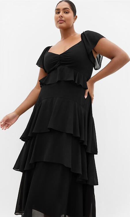 slim fit dress slacks Montrouge Tiered Satin Dress main image 1