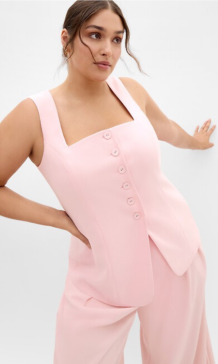 Women's Plus Size Abbie Soft Pink Vest