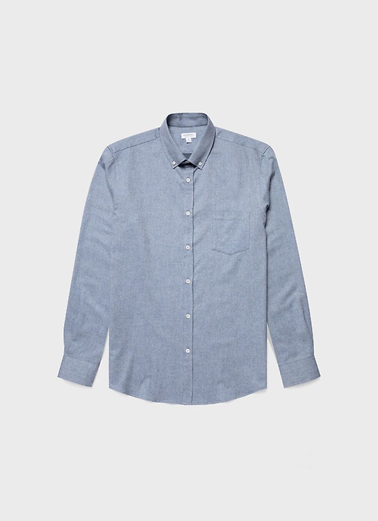 Indigo Oxford Button-down Shirt | Sunspel