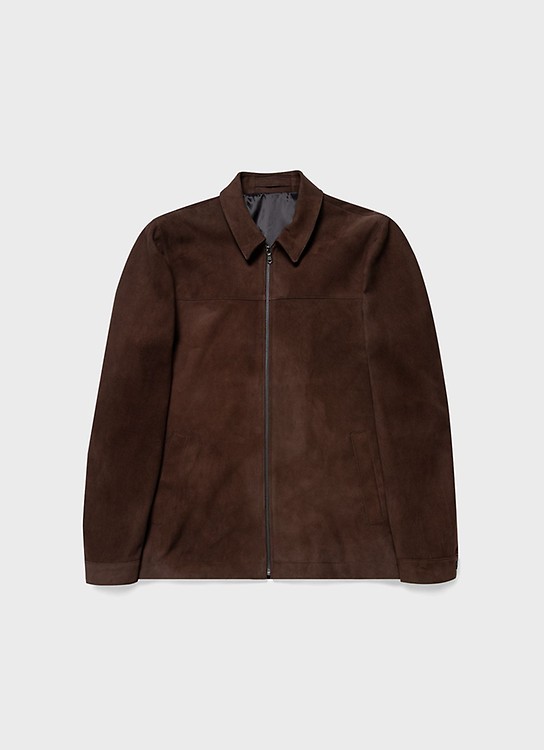 brown suede harrington jacket