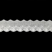 Blue Cat Cambric Lace Edging per metre 80mm White 