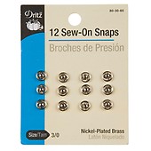 Coats Small 24 Snaps Size 4/0 Sew-On  Nickel-plated brass 