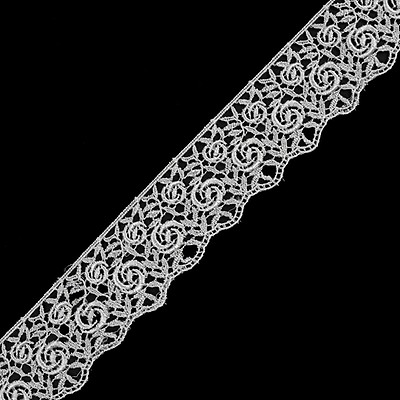 White Double Border Lace Trim - 8.5 - Floral - Lace - Trims