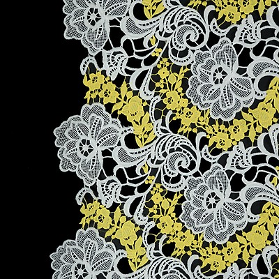 White Guipure Poly Floral Lace Fabric 130 X 1/2 Mtr Non Stretch