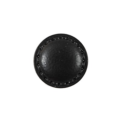 Black Leather Shank Back Button - 30L/19mm