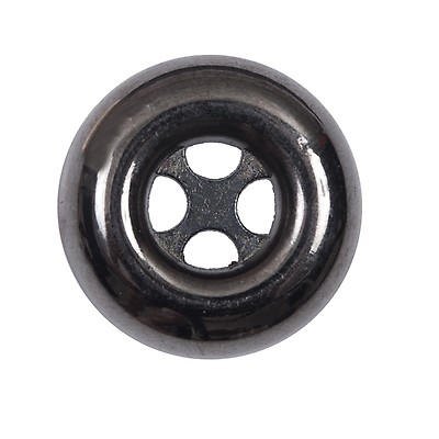 Black Metal 4-Hole Dish Button - 44L/28mm - Lacquer - Metal - Buttons