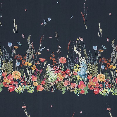 Black, Pink and Green Floral Embroidered Mesh - Web Archived
