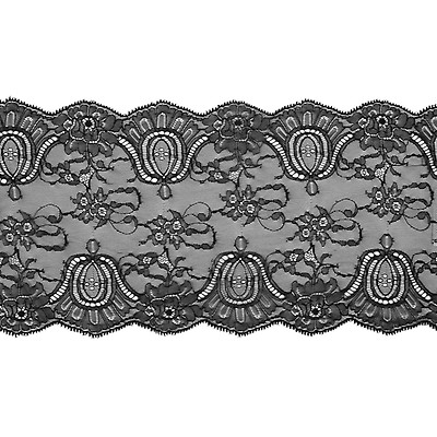 Black Scalloped Lace Trim - 2.875 (BK0278S01) 