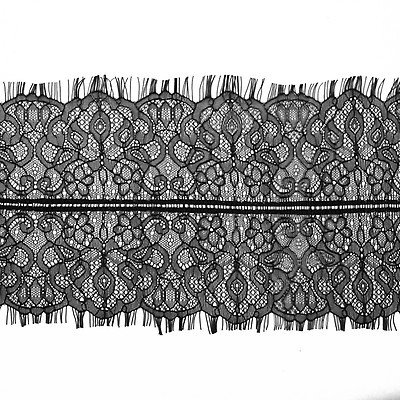 Black Sheer Lace Trimming - 3.25