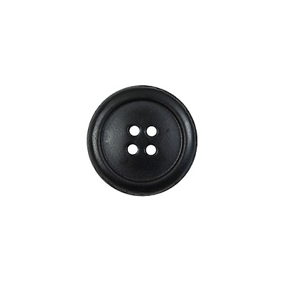 PARELLI Black Leather Buttons with Inset Metal Crests, Made in Italy