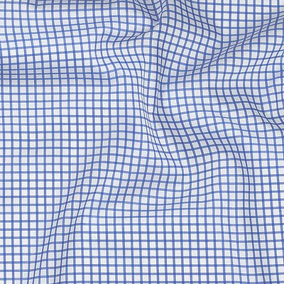 Cotton Fabric, Navy Blue Tattersall Plaid Cotton Flannel – Britex