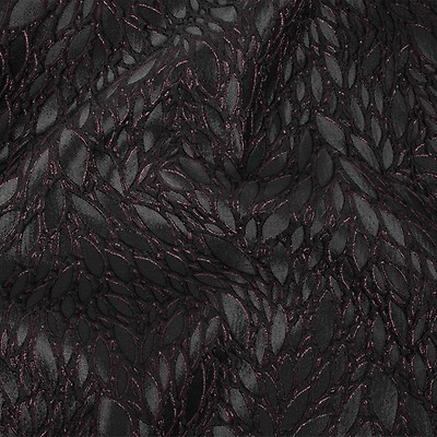 Mood Fabrics Metallic Black Feathers Luxury Brocade