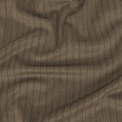 Black and Gray Diagonal Stripes Blended Wool Twill Double Cloth