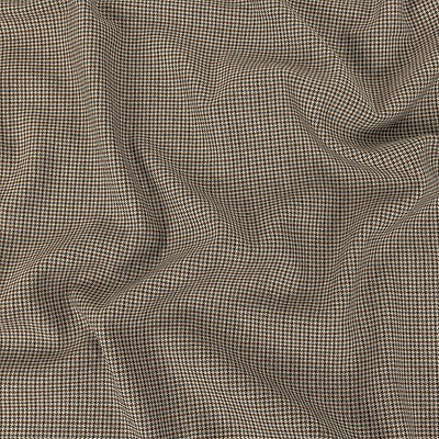 Blue and Brown Houndstooth Printed Lightweight Cotton and Polyester Denim  Twill - Denim - Cotton - Fashion Fabrics
