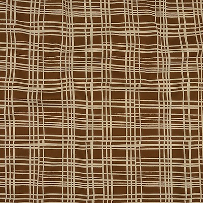 Beige, Brown and White Glen Plaid Twill Cotton Shirting