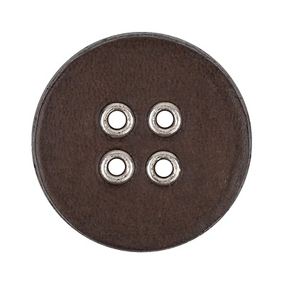 Brown Faux Leather Button 1 (25mm) 40L Vintage Leather Buttons #840