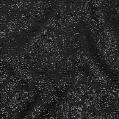 Mood Fabrics Metallic Black Feathers Luxury Brocade