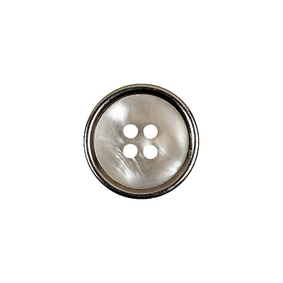 Italian 4 Hole Light Grey Clear Buttons 15/16 (22mm) 36L Sewing Buttons  #1097