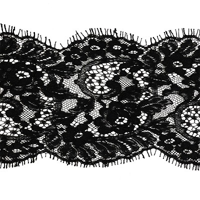 Black Scalloped Lace Trim - 1 - (BK0100E01)