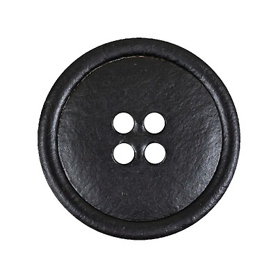 Black Leather Buttons size 13/16 in =20mm New Real Leather, Coat ,Jacket #LA