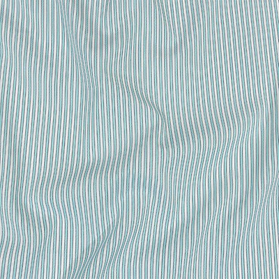 Embroidered Dobby Cotton Stripe in White - Light weight cotton