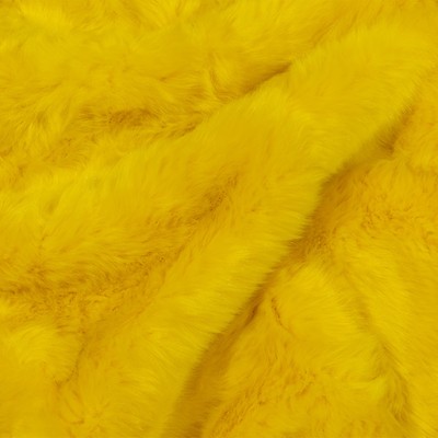 Yellow faux fur fabric by the meter imitation jaguar - 6043 Yellow 