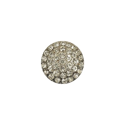 Vintage Gold, Crystal and Pearl Rhinestone Shank Back Button with Hanging Pearl Beads - 40L/25.5mm