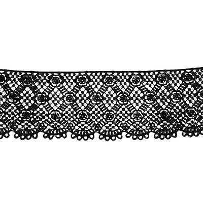 1.5 Black Crochet Lace Trim - Crochet - Lace - Trims