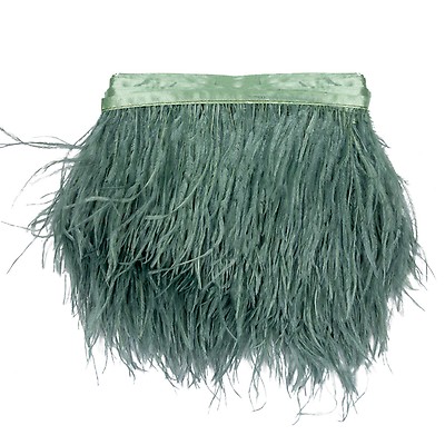 Periwinkle Single Ply Ostrich Feather Fringe Trim - 5 - Feathers