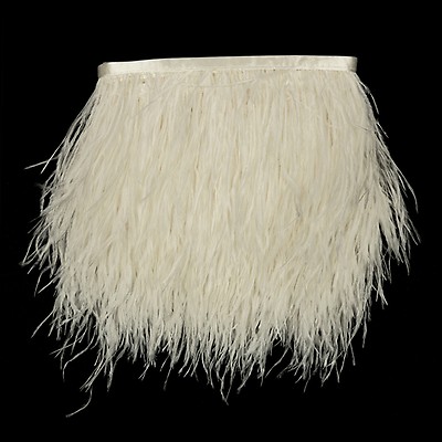 White ostrich deals feather trim