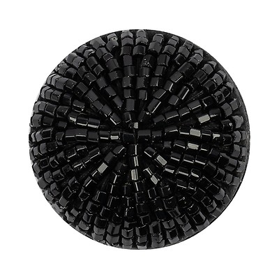 Black/Crystal Crystal Button - 36L/23mm