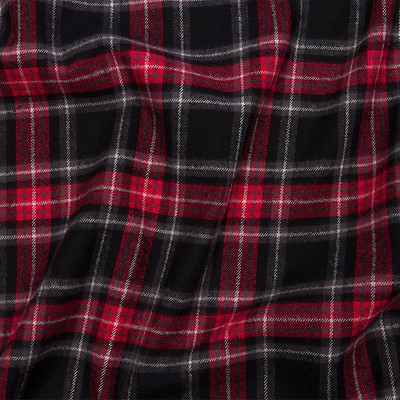 Seco Black and Red Buffalo Check Cotton Flannel - Brushed - Cotton -  Fashion Fabrics