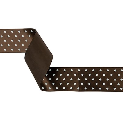 Athene New York Shiho【White Felt Ribbon】 White and Black Polka Dot Satin RIbbon - 1